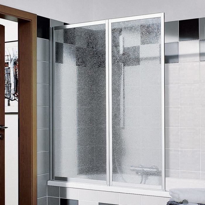 Kermi Vario 2000 Faltwand 2-flügelig auf Badewanne 115 x 140 cm