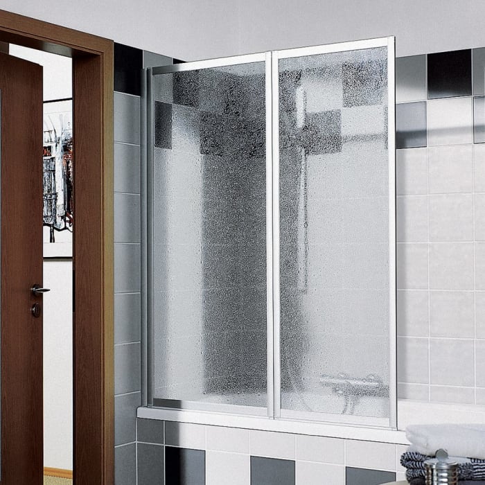 Kermi Vario 2000 Faltwand 2-flügelig auf Badewanne 100 x 140 cm