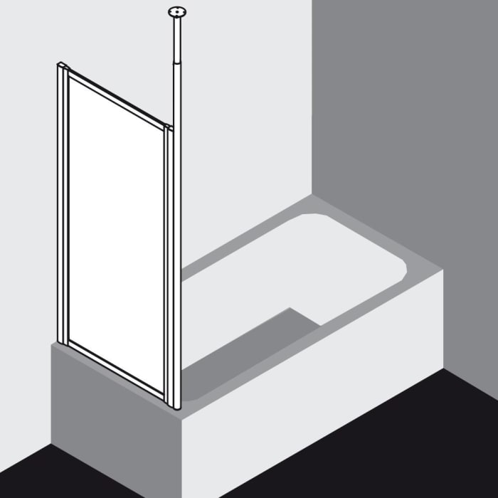 Kermi Vario 2000 Seitenwand auf Badewanne 75 x 140 cm