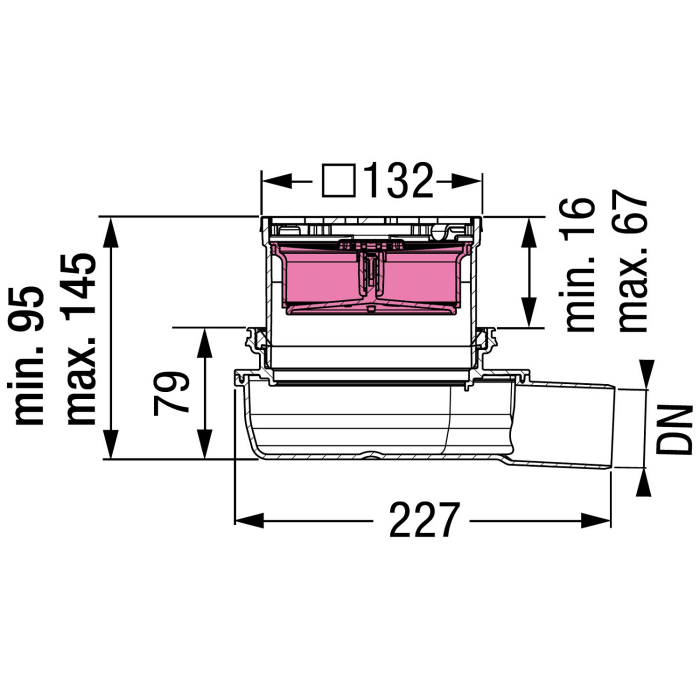 Kessel Bodenablauf der Ultraflache 79, DN 50