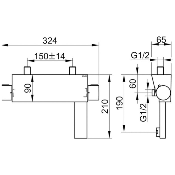 Keuco EDITION 11 Einhebel-Wannenmischer, Aufputz