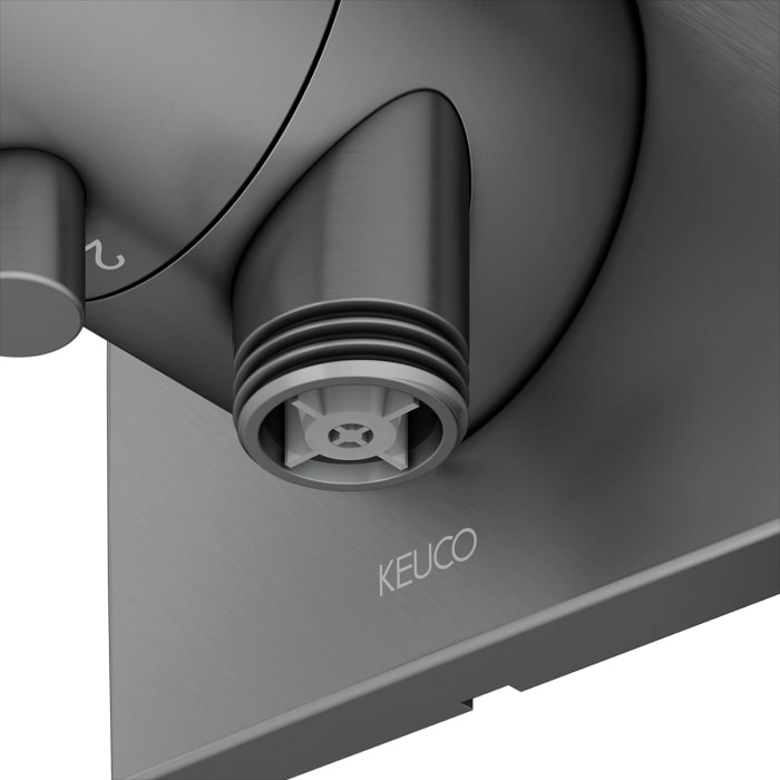 Keuco IXMO Ab- und Umstellventil für 2 Verbraucher, Unterputz, mit Schlauchanschluss, Rosette eckig