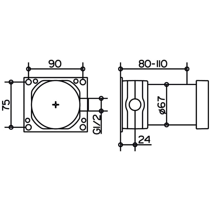 Keuco IXMO UP Funktionseinheit für Absperrventil mit Schlauchanschluss DN15