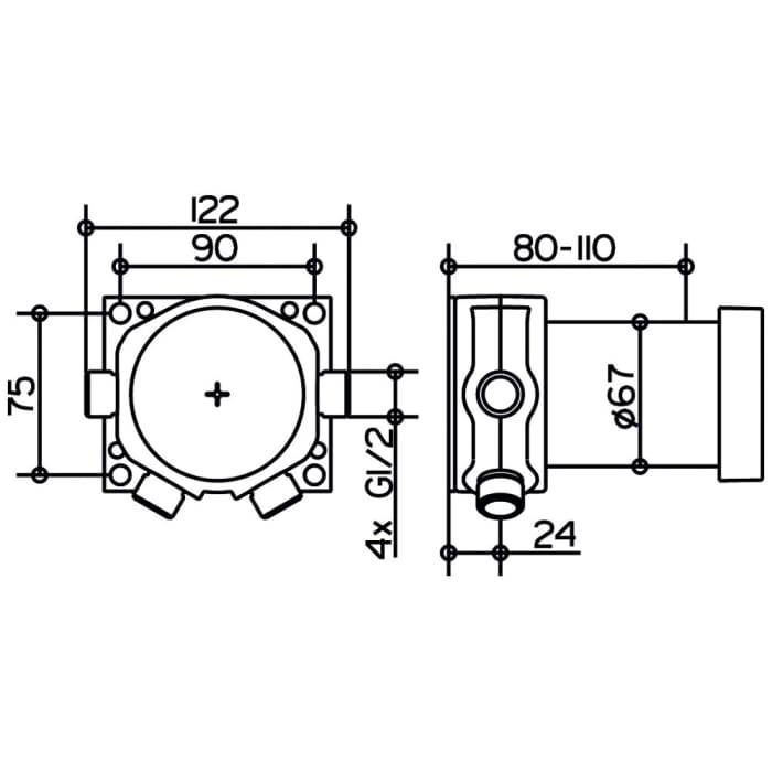 Keuco IXMO UP Funktionseinheit für Einhebelmischer DN15
