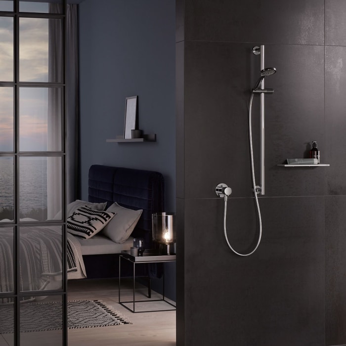 Keuco IMXO Brausestange mit Brauseschieber, 85,5 cm, runde Rosetten