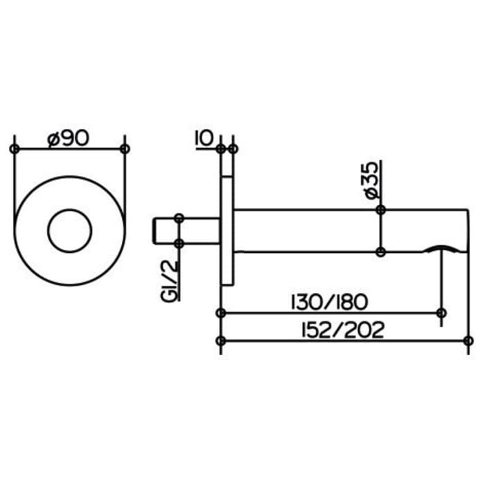 Keuco IXMO Wanneneinlauf Unterputz, Ausladung 13 cm, Rosette rund