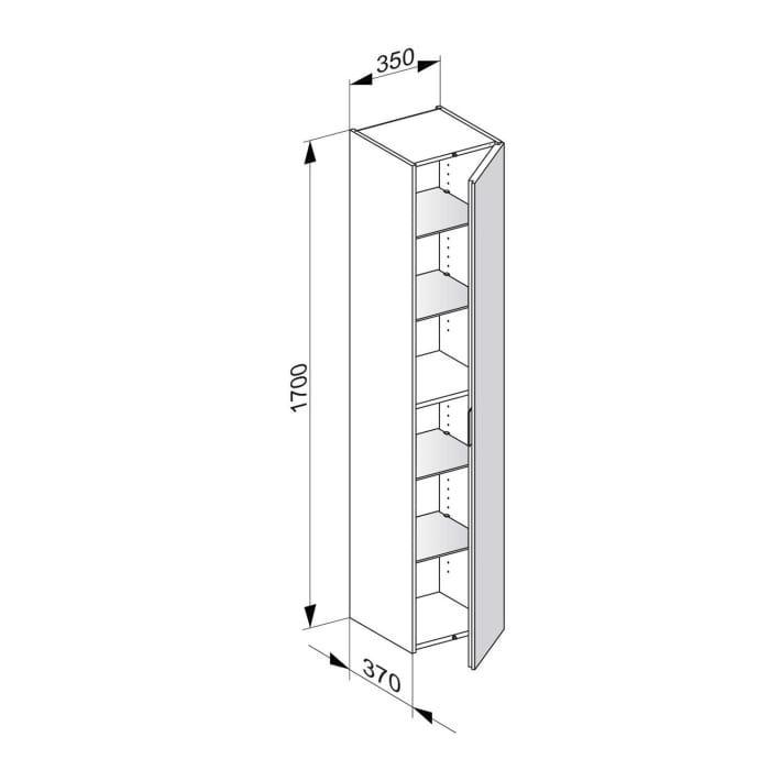 Keuco EDITION 11 Hochschrank 35 x 170 cm rechts