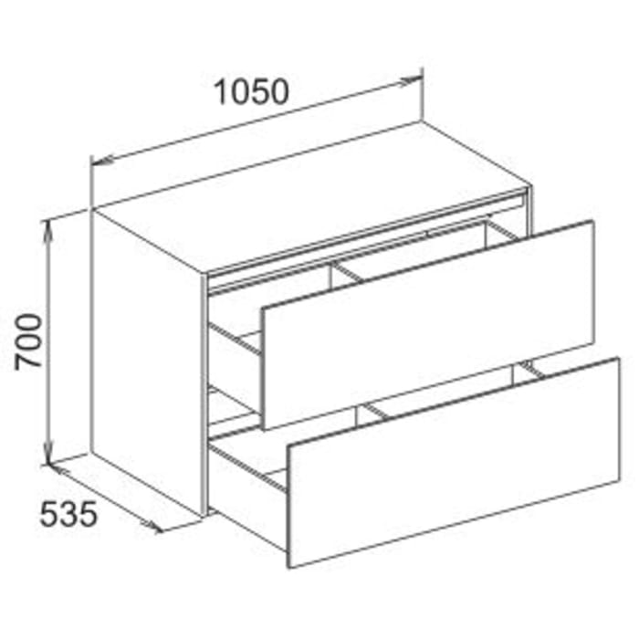 Keuco EDITION 11 Sideboard 105 x 53,5 x 70 cm, beleuchtet