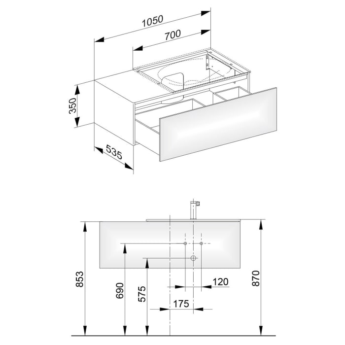 Keuco EDITION 11 Waschtischunterbau 105 x 53,5 cm rechts, beleuchtet