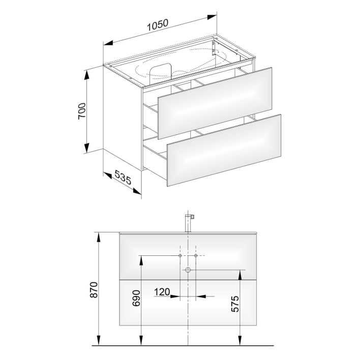 Keuco EDITION 11 Waschtischunterbau 105 x 53,5 cm, beleuchtet