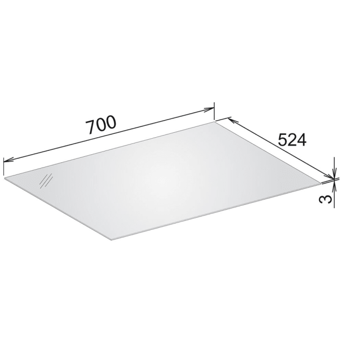 Keuco EDITION 11 Abdeckplatte 70,2 cm für Glasfronten