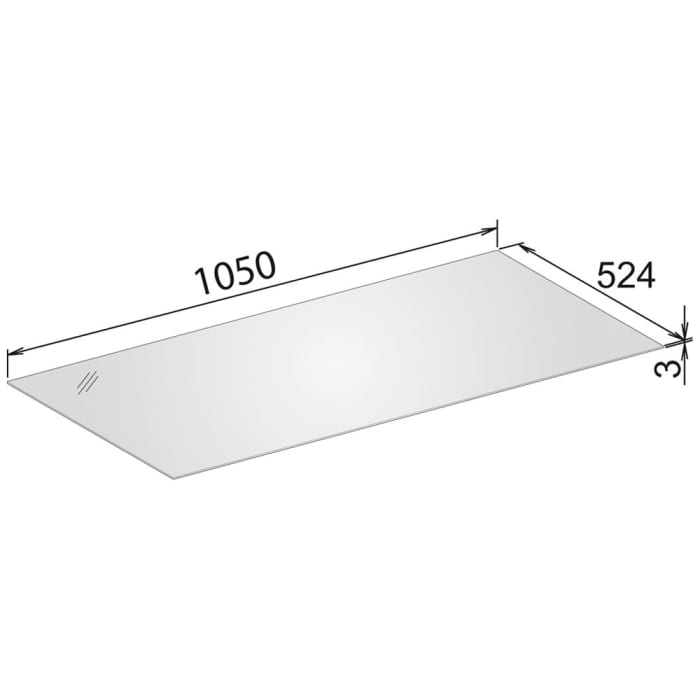Keuco EDITION 11 Abdeckplatte 106,6 cm für Glasfronten