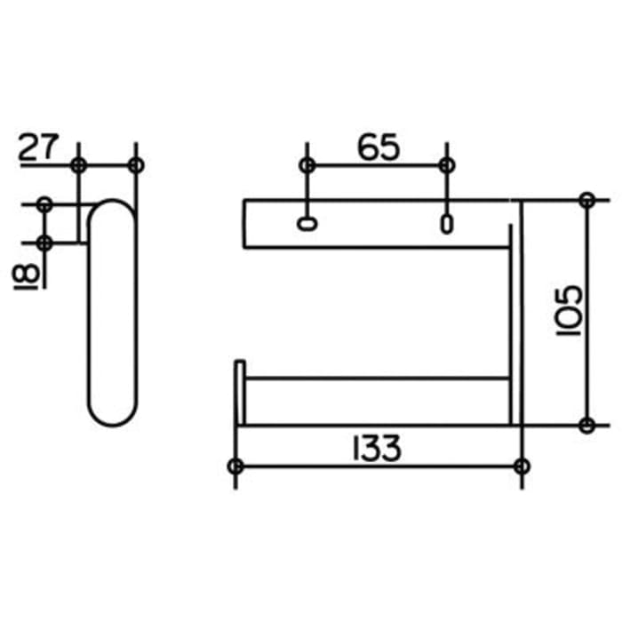 Keuco Plan Toilettenpapierhalter offen, Öffnung nach links