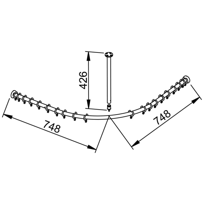 Keuco Plan Brausevorhangstangen-Set 90 x 90 cm