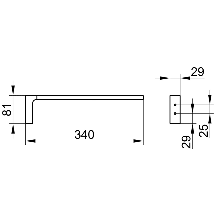 Keuco EDITION 11 Handtuchhalter einarmig, starr, 34 cm