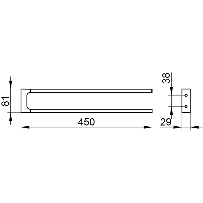 Keuco EDITION 11 Handtuchhalter zweiarmig, starr, 45 cm