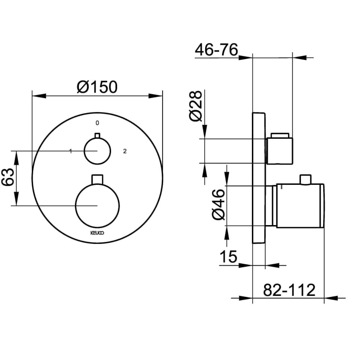 Keuco EDITION 400 Thermostatbatterie