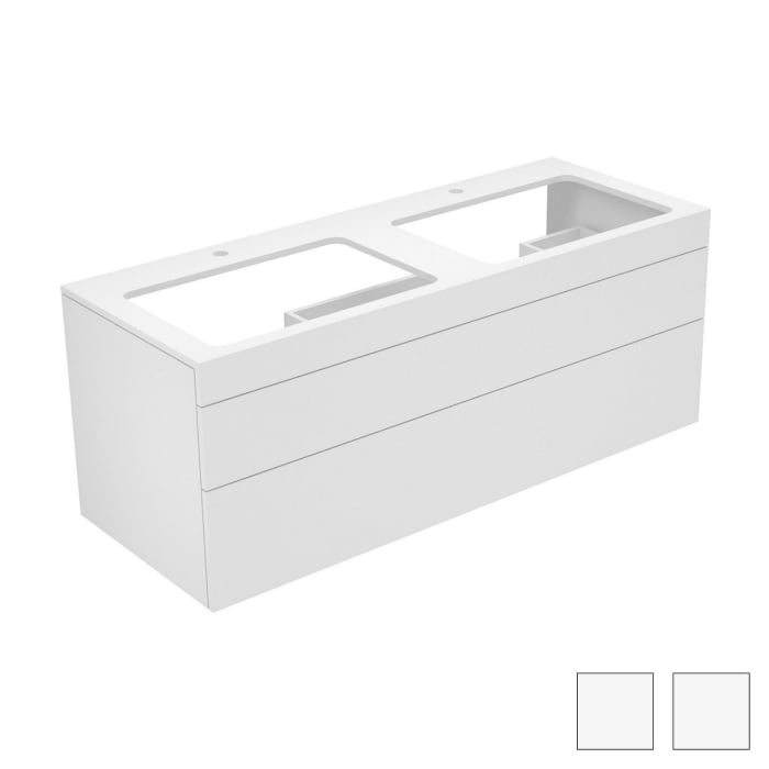 Keuco EDITION 400 Waschtischunterbau 140 x 53,5 cm mit Hahnlochbohrung