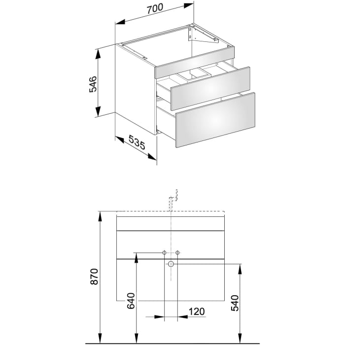 Keuco EDITION 400 Waschtischunterbau 70 x 53,5 cm
