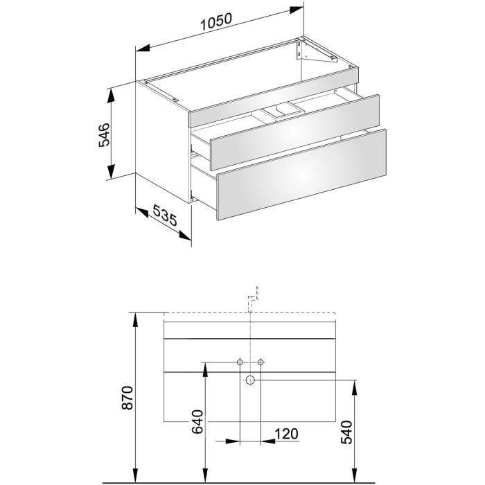 Keuco EDITION 400 Waschtischunterbau 105 x 53,5 cm