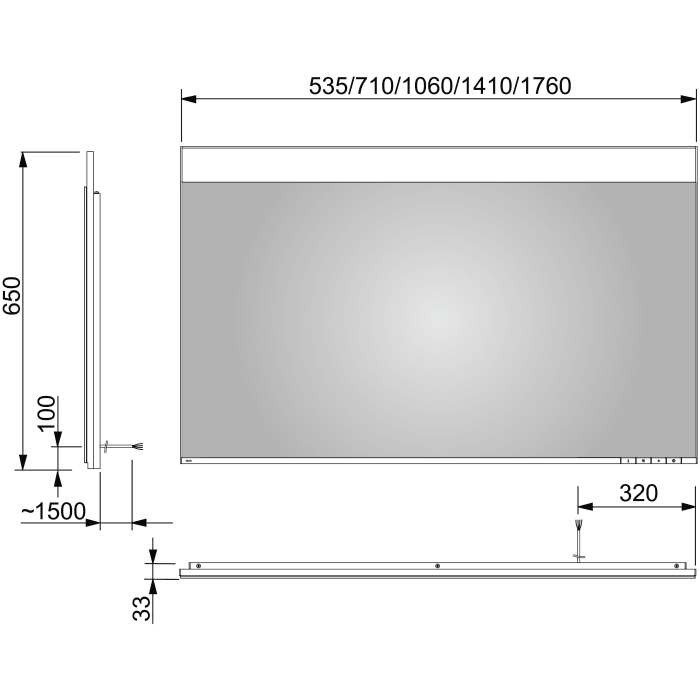 Keuco EDITION 400 Lichtspiegel, einstellbare Lichtfarbe und Spiegelheizung, 141 cm, DALI-steuerbar