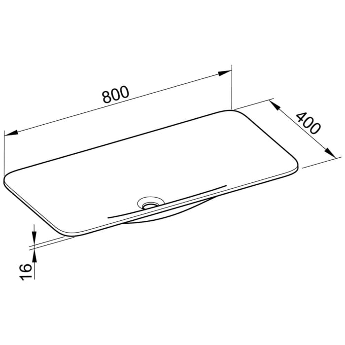 Keuco EDITION 400 Keramik-Einbauwaschtisch 80 x 40 x 1,6 cm