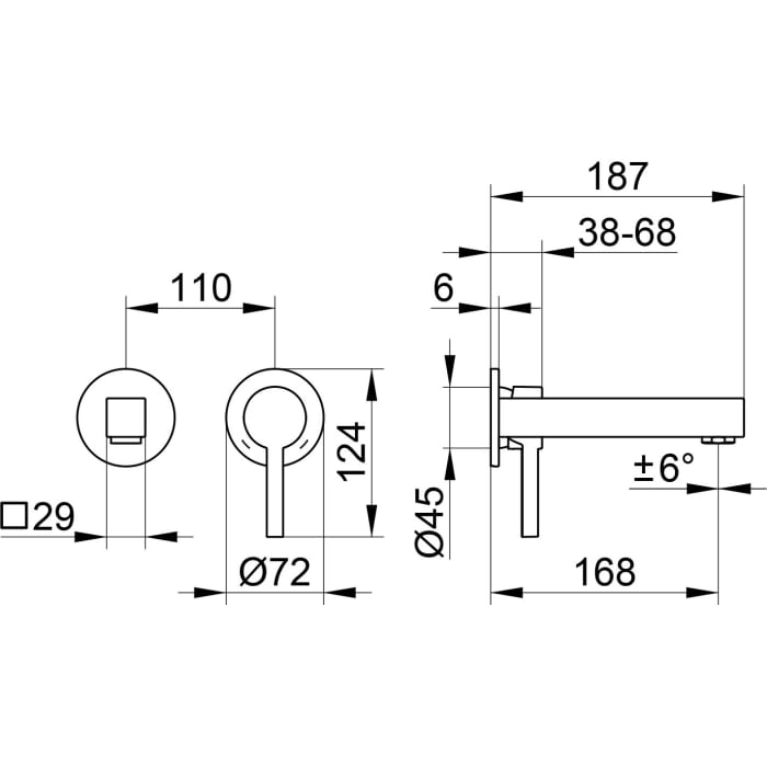 Keuco EDITION 90 Einhebel-Waschtischmischer UP, 18,7 cm