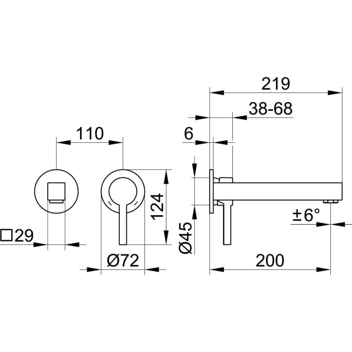 Keuco EDITION 90 Einhebel-Waschtischmischer UP, 21,9 cm