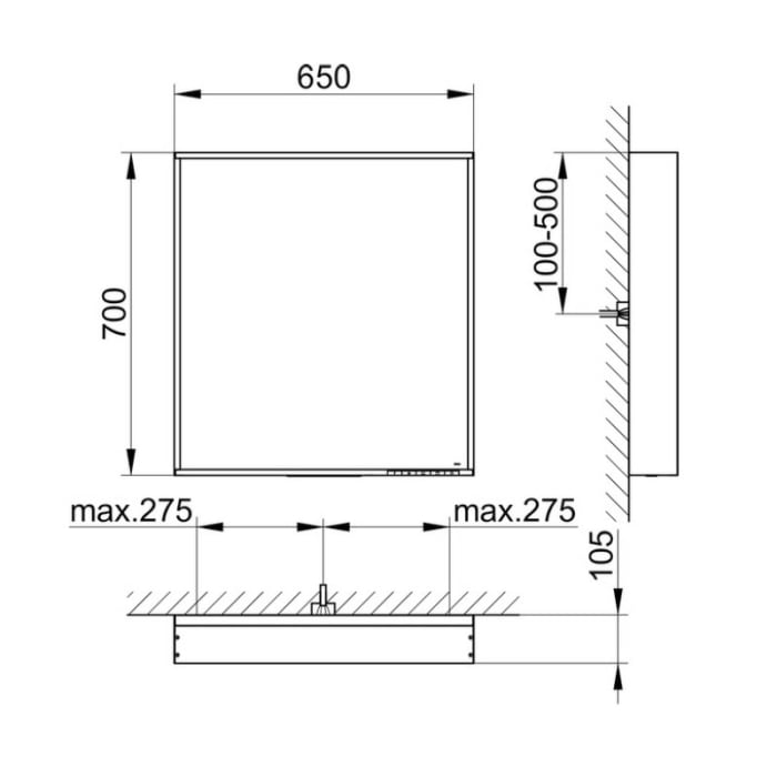 Keuco Collection Plan Lichtspiegel mit einstellbarer Lichtfarbe 65 x 70 cm, DALI-steuerbar