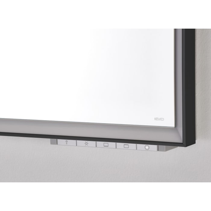 Keuco Royal Lumos Badspiegel 105 x 65 cm mit stufenlos einstellbarer Lichtfarbe und DALI-Steuerung in schwarz-eloxiert