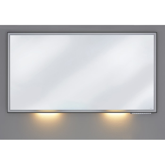 Keuco Royal Lumos Badspiegel in Schwarz Eloxiert mit Stufenlos Einstellbarer Lichtfarbe, 140 x 65 x 6 cm