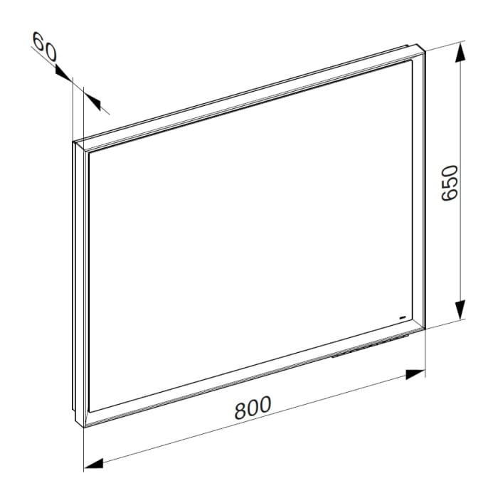 Keuco Royal Lumos Badspiegel in Silber 80 x 65 cm mit stufenlos einstellbarer Lichtfarbe und DALI-Steuerung