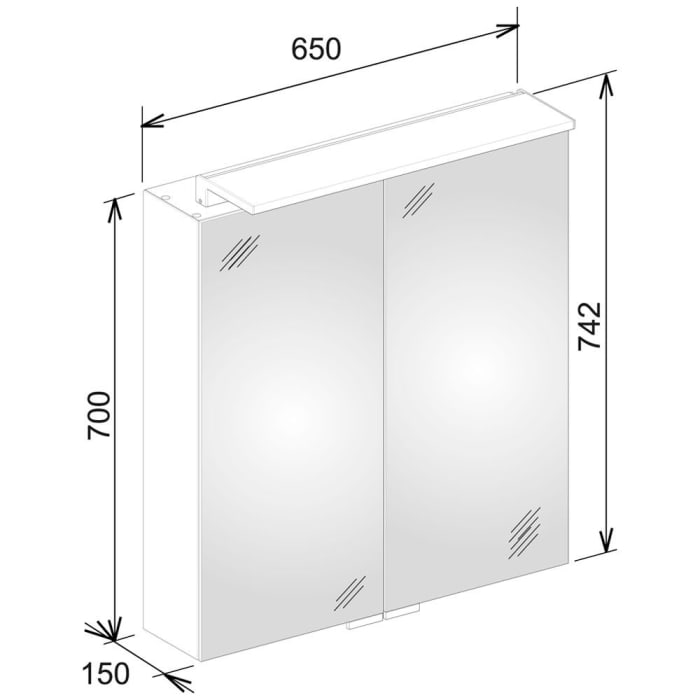 Keuco Royal L1 Spiegelschrank 65 cm