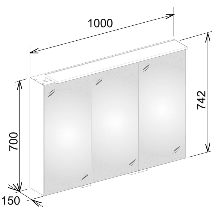 Keuco Royal L1 Spiegelschrank 100 cm