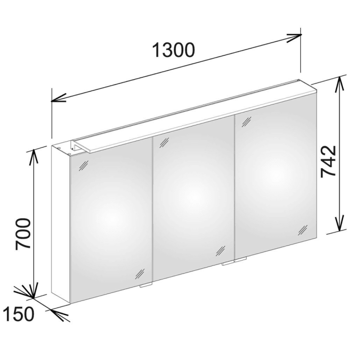 Keuco Royal L1 Spiegelschrank 130 cm