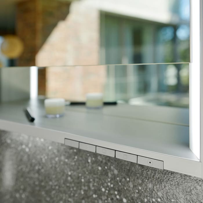 Keuco Royal Lumos Wandeinbau Spiegelschrank 65 x 73,5 cm, Anschlag links, offene Ablage