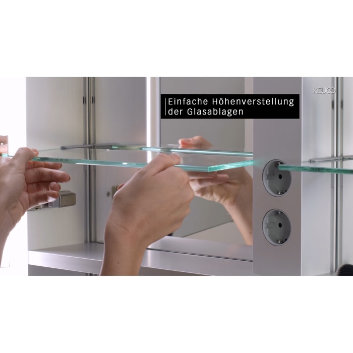 Keuco Royal Lumos Wandeinbau Spiegelschrank 120 x 73,5 cm, DALI-steuerbar, offene Ablage