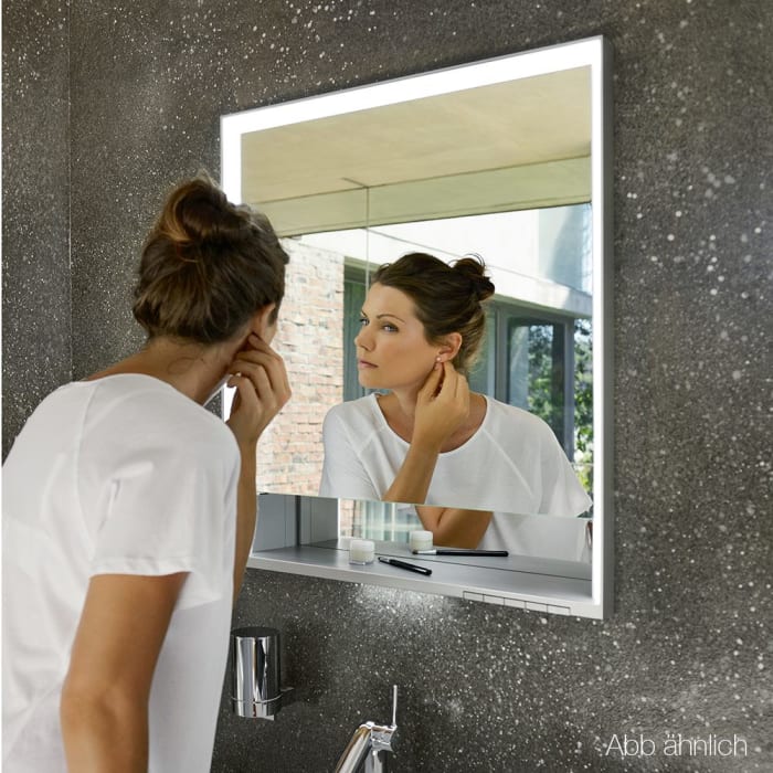 Keuco Royal Lumos Wandvorbau Spiegelschrank 65 x 73,5 cm, Anschlag rechts, offene Ablage