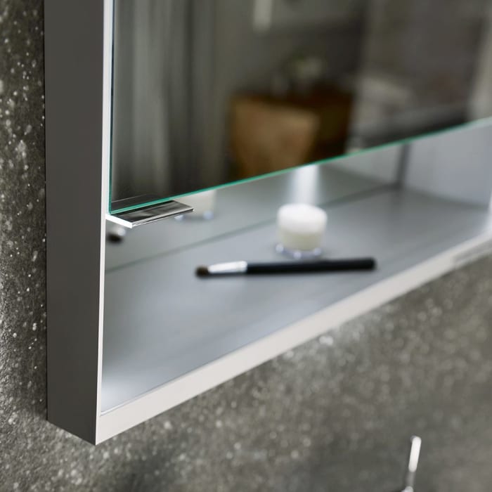 Keuco Royal Lumos Wandvorbau Spiegelschrank 65 x 73,5 cm, Anschlag rechts, offene Ablage