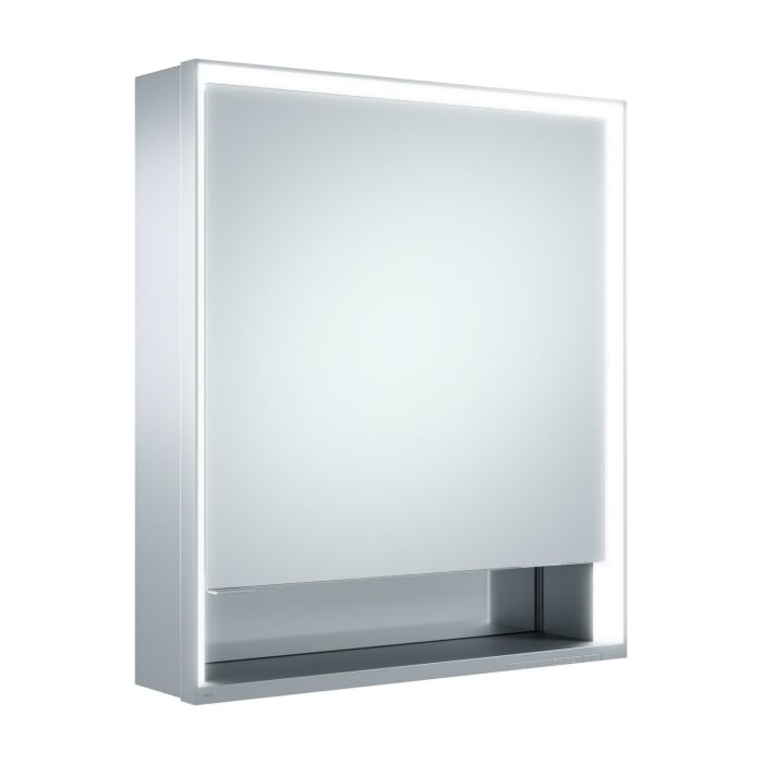Keuco Royal Lumos Wandvorbau Spiegelschrank 65 x 73,5 cm, Anschlag rechts, offene Ablage