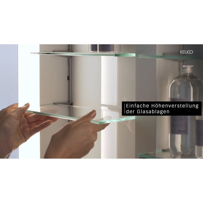 Keuco Royal Match Spiegelschrank Wandhalbeinbau mit LED-Beleuchtung 80 x 70 cm