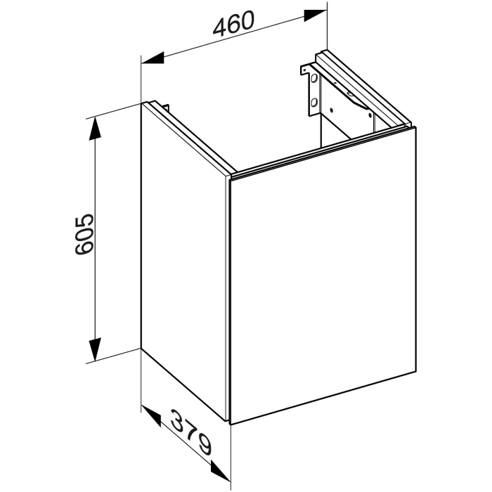 Keuco X-Line Waschtischunterbau 46 x 37,9 cm, Anschlag links