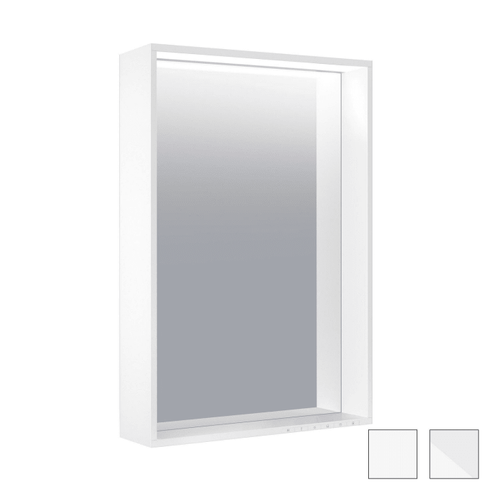 Keuco X-Line Badspiegel 46 x 85 cm mit Spiegelheizung und einstellbarer Lichtfarbe