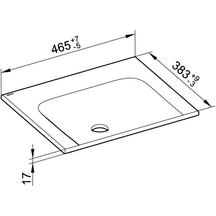 Keuco X-Line Keramik-Waschtisch 46,5 x 38,3 cm