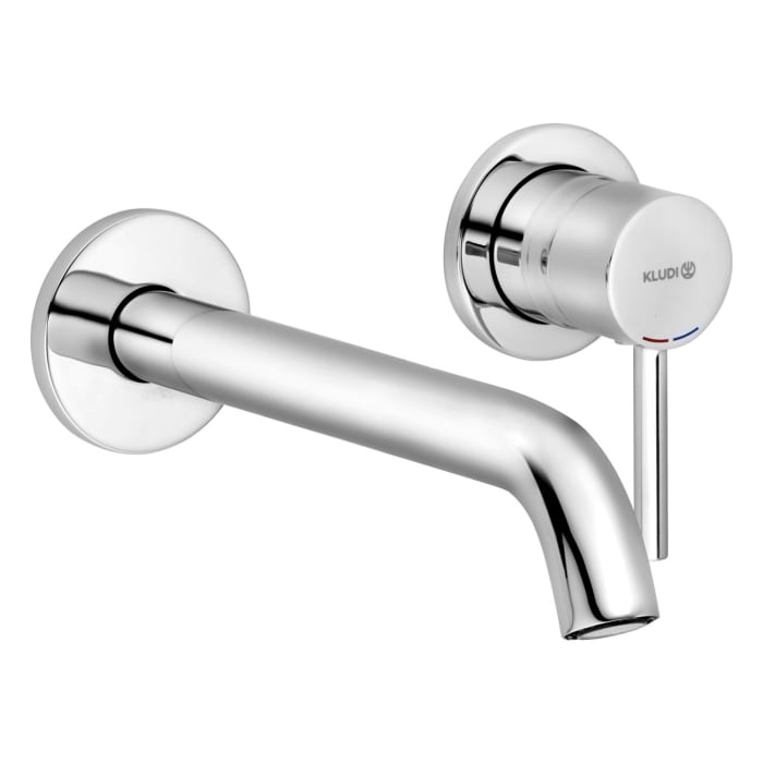 Kludi BOZZ Unterputz Waschtisch Zweiloch Wand-Einhandmischer, Ausladung 23 cm