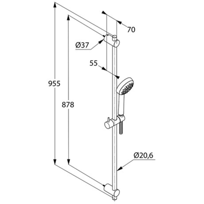 Kludi LOGO Brause-Set 1S 95,5 cm