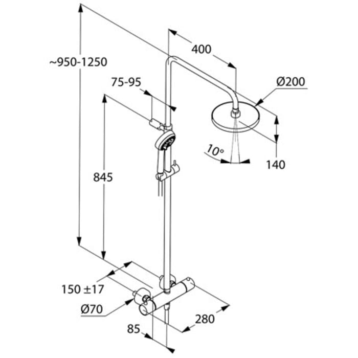 Kludi LOGO Thermostat Dual Shower-System