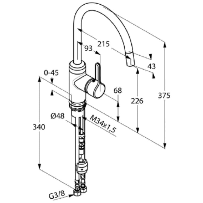 Kludi BINGO STAR Spültisch-Einhandmischer mit herausziehbarem Auslauf