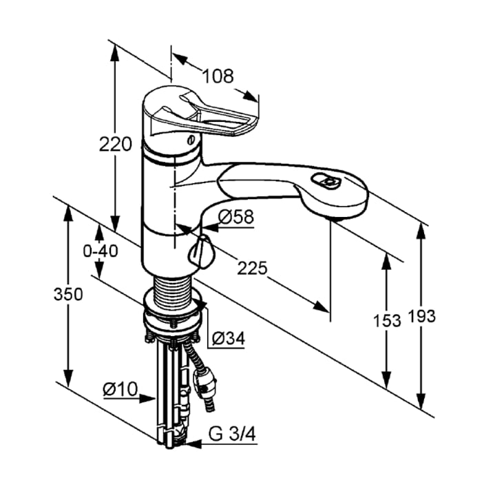 Kludi MX Spültisch Einhandmischer mit Geräteanschluss und herausziehbarer Geschirrbrause