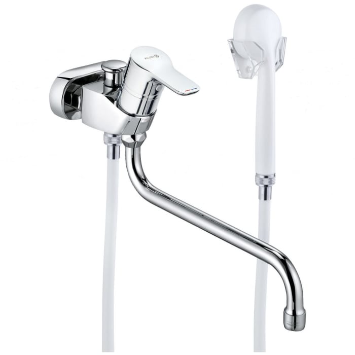 Kludi PURE&EASY Wannenfüll- und Brause-Einhandmischer mit Handbrause